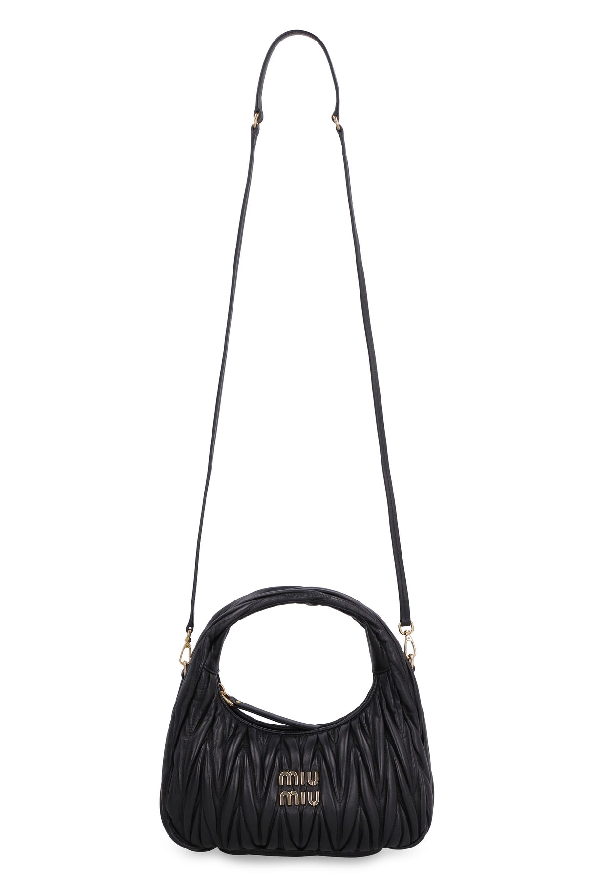 MIU WANDER LEATHER MATTELASSE Hobo Handbag