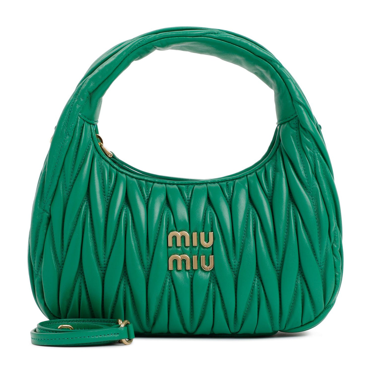 MIU WANDER LEATHER MATTELASSE Hobo Handbag