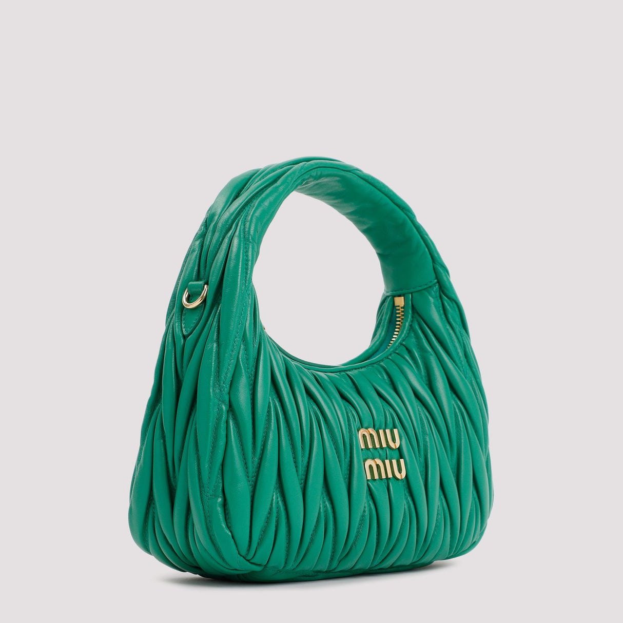 MIU MIU Mini Wander Matelassé Leather Hobo Handbag