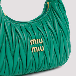 レザーMIU WANDER MATELASSÉ Hobo Handbag