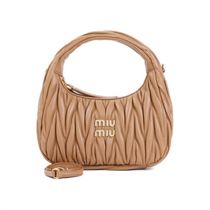 MIU WANDER LEATHER MATTELASSE Hobo Handbag