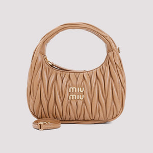 MIU MIU LEATHER MIU WANDER MATELASSÉ Hobo Handbag Handbag