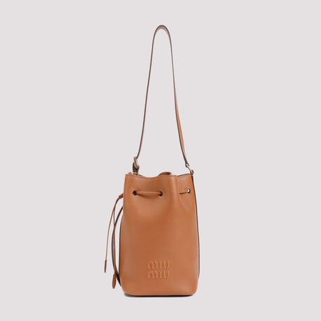 MIU MIU Elegant Nappa Leather Mini Bucket Handbag (W:15cm x H:22cm x D:15cm)