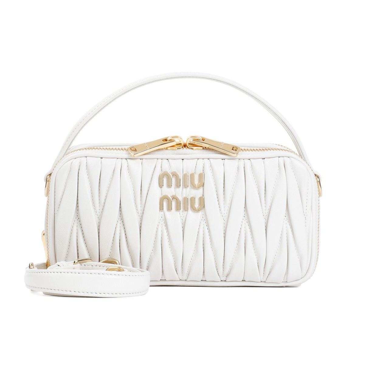 MIU MIU Arcadie Mini Matelassé Leather Handbag - 19x9.5x6.5 cm