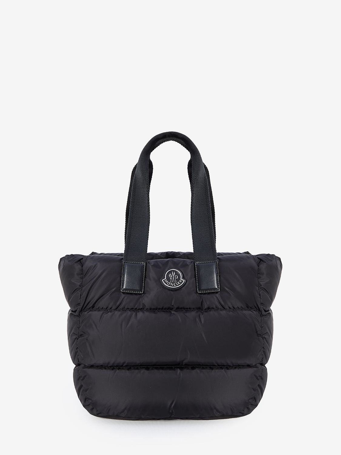 MONCLER Elegant Black Padded Nylon Tote Bag 33x30x22 cm