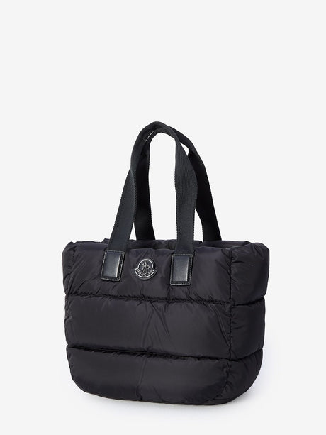 MONCLER Elegant Black Padded Nylon Tote Bag 33x30x22 cm