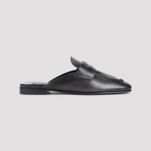 MIU MIU Elegant Black Leather Moccasins