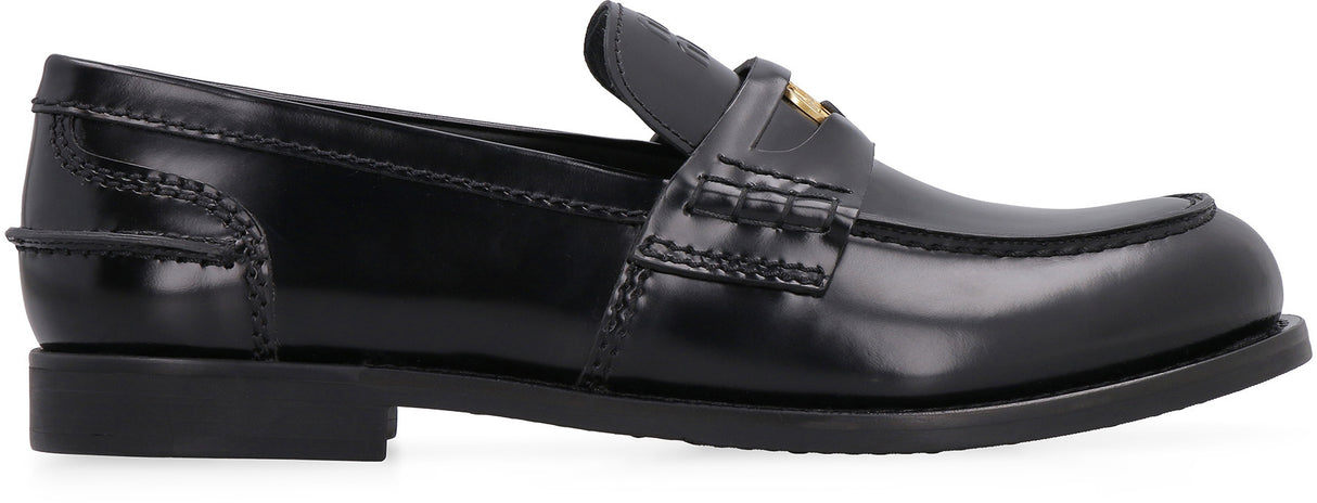 MIU MIU Elegant Calf Leather Loafers