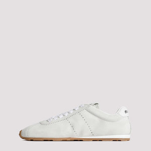 MIU MIU Classic White Leather Lace-Up Sneakers