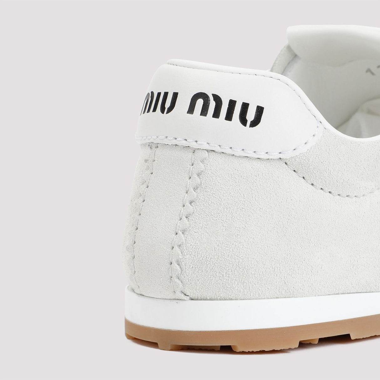 MIU MIU Classic White Leather Lace-Up Sneakers