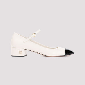 MIU MIU Elegant Nude Leather Mini Pumps with 1.38-inch Heel