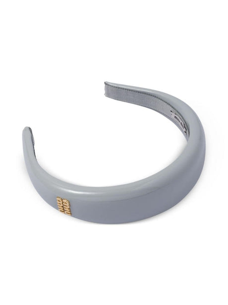 MIU MIU Luxurious Lamb Skin Headband in Grey for Women | SS24 Collection