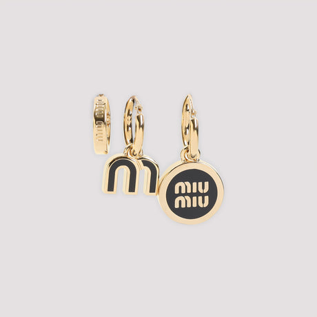 MIU MIU Elegant Brass Mini Earrings for Women - SS25 Collection