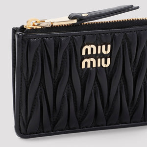 MIU MIU Mini Leather Card Holder - FW24 Collection