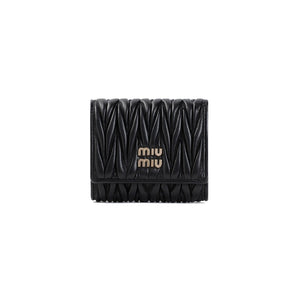 MIU MIU Mini Luxe Quilted Lamb Leather Wallet (11x9x2.5 cm)