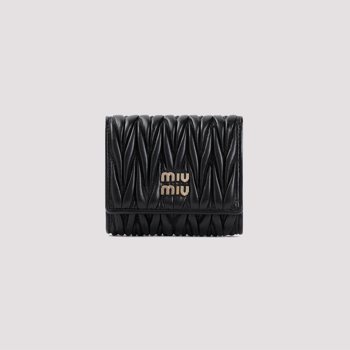 MIU MIU Mini Luxe Quilted Lamb Leather Wallet (11x9x2.5 cm)