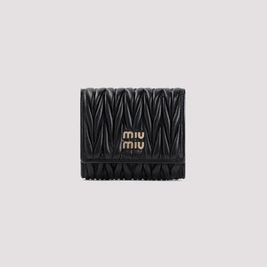 MIU MIU Mini Luxe Quilted Lamb Leather Wallet (11x9x2.5 cm)