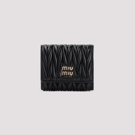 MIU MIU Mini Luxe Quilted Lamb Leather Wallet (11x9x2.5 cm)