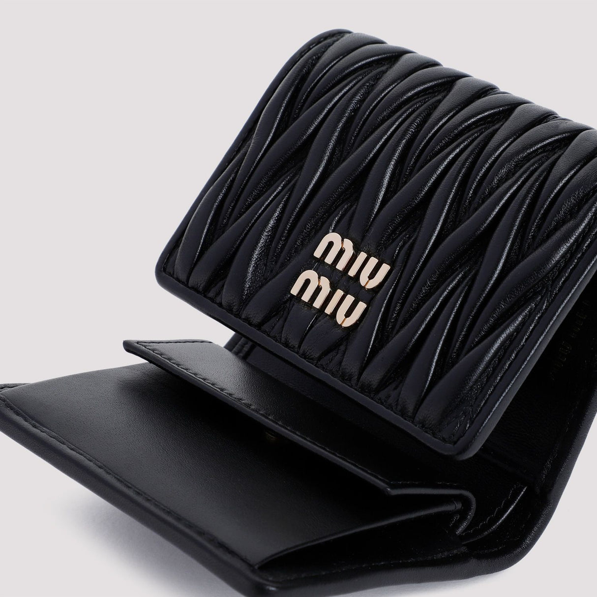 MIU MIU Mini Luxe Quilted Lamb Leather Wallet (11x9x2.5 cm)