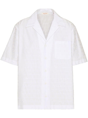 VALENTINO GARAVANI Men's White Iconic Sleeves Cut Shirt