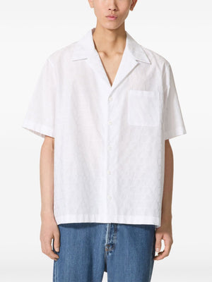 VALENTINO GARAVANI Men's White Iconic Sleeves Cut Shirt