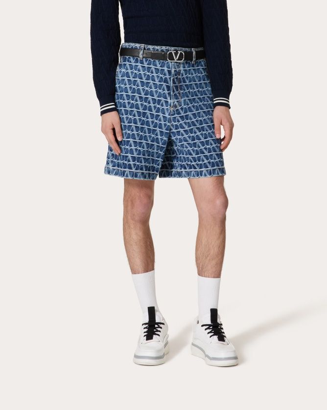 VALENTINO Iconic Mini Denim Shorts