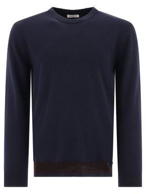 VALENTINO Modern Wool Sweater with Distinctive Logo Detail