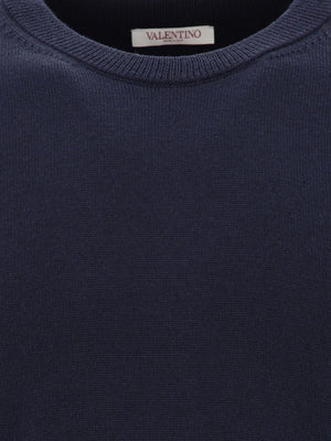 VALENTINO Modern Wool Sweater with Distinctive Logo Detail