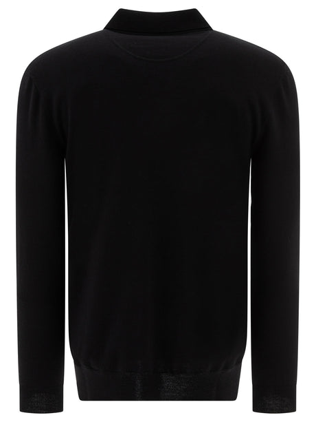 VALENTINO Luxury Wool Polo Shirt - Black