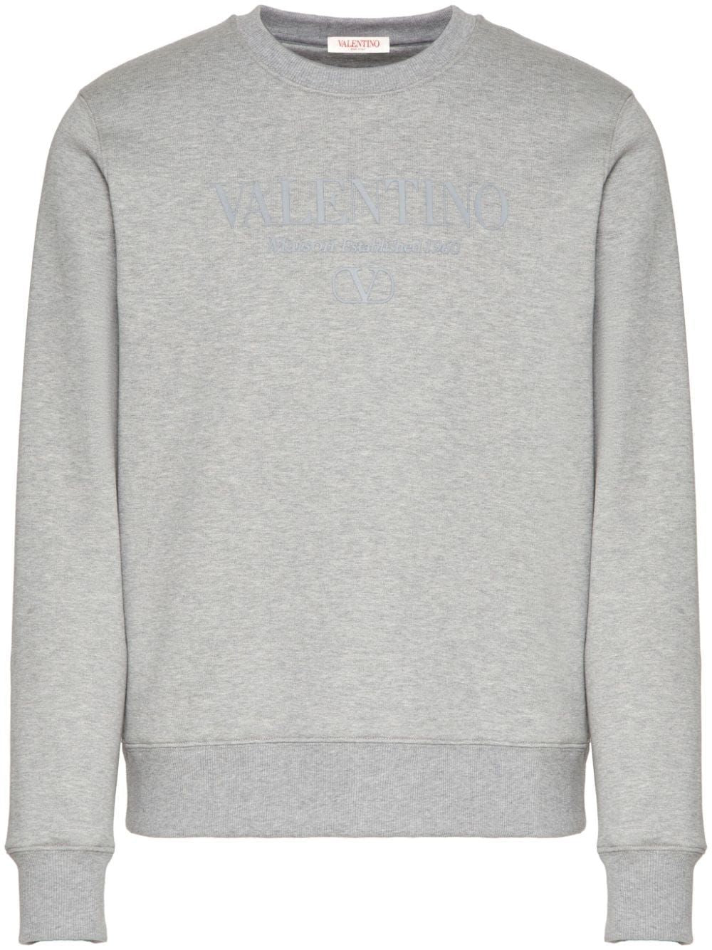 VALENTINO GARAVANI Men's Cotton Grey Valentino Print Sweatshirt for FW24