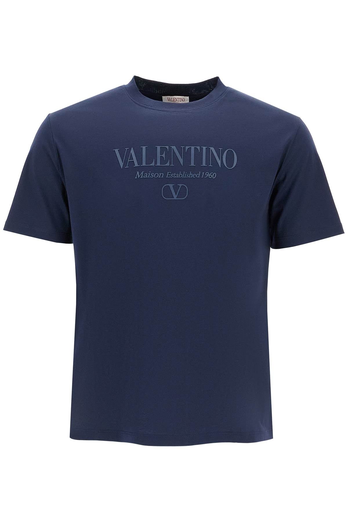 VALENTINO GARAVANI Men's Short-Sleeved Crewneck T-Shirt with Tone-on-Tone Print