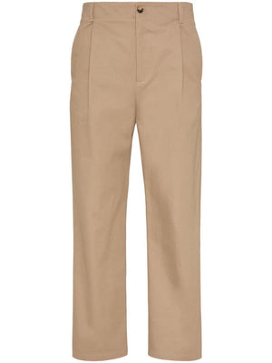 VALENTINO Elegant Almond Beige Cotton Trousers