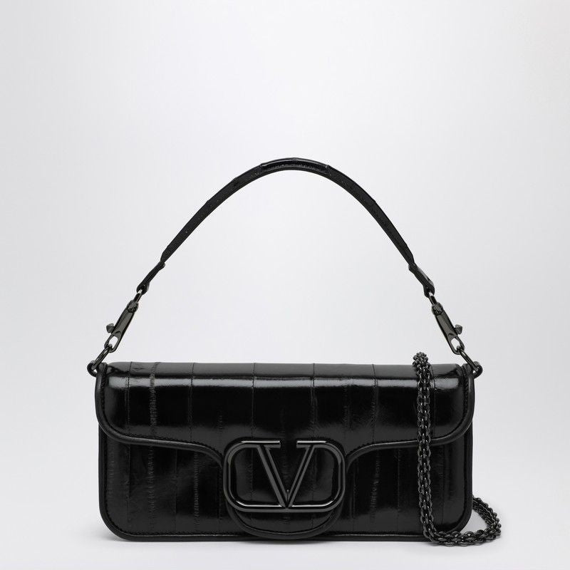 VALENTINO GARAVANI Mini Black Patent Leather Shoulder Handbag