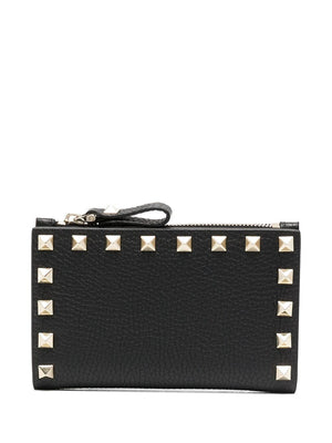 VALENTINO Mini Rockstud Leather Cardholder with Zip