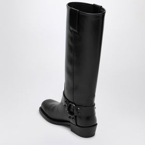 VALENTINO GARAVANI Rockstud High Boot in Black Leather