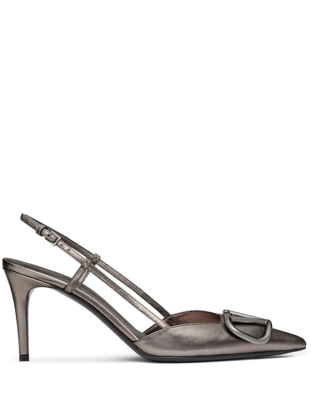 VALENTINO GARAVANI Signature Laminated Leather Pumps with Sculpted Heel