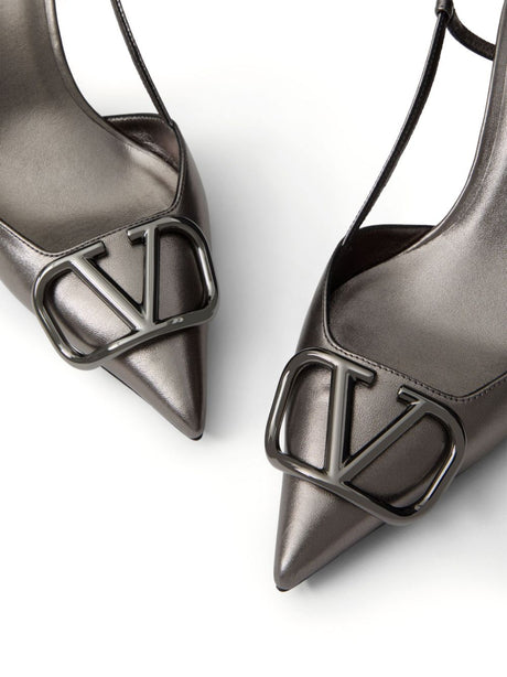 VALENTINO GARAVANI Signature Laminated Leather Pumps with Sculpted Heel