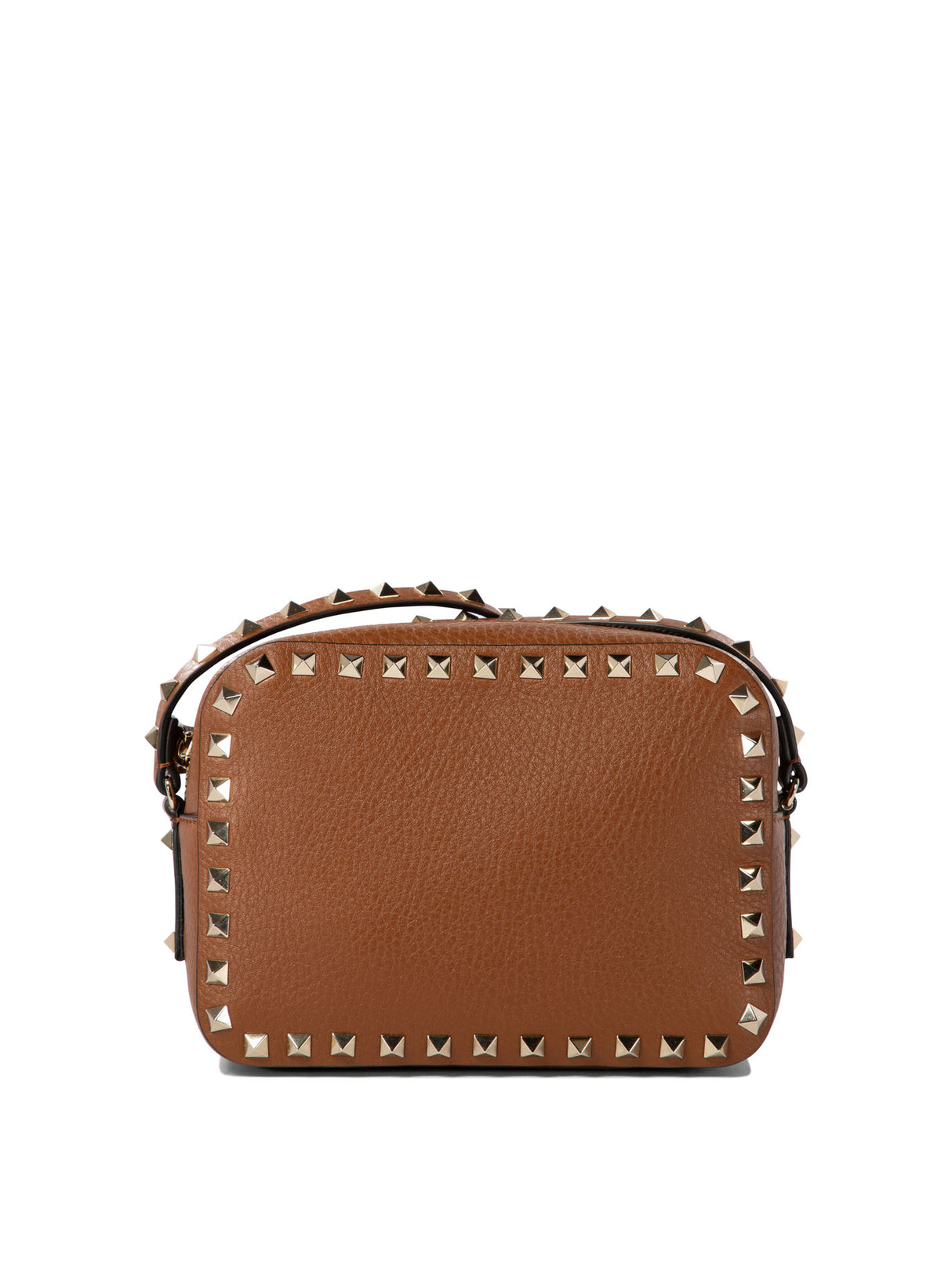 VALENTINO GARAVANI Mini Rockstud Crossbody Bag in Brown Calf Leather