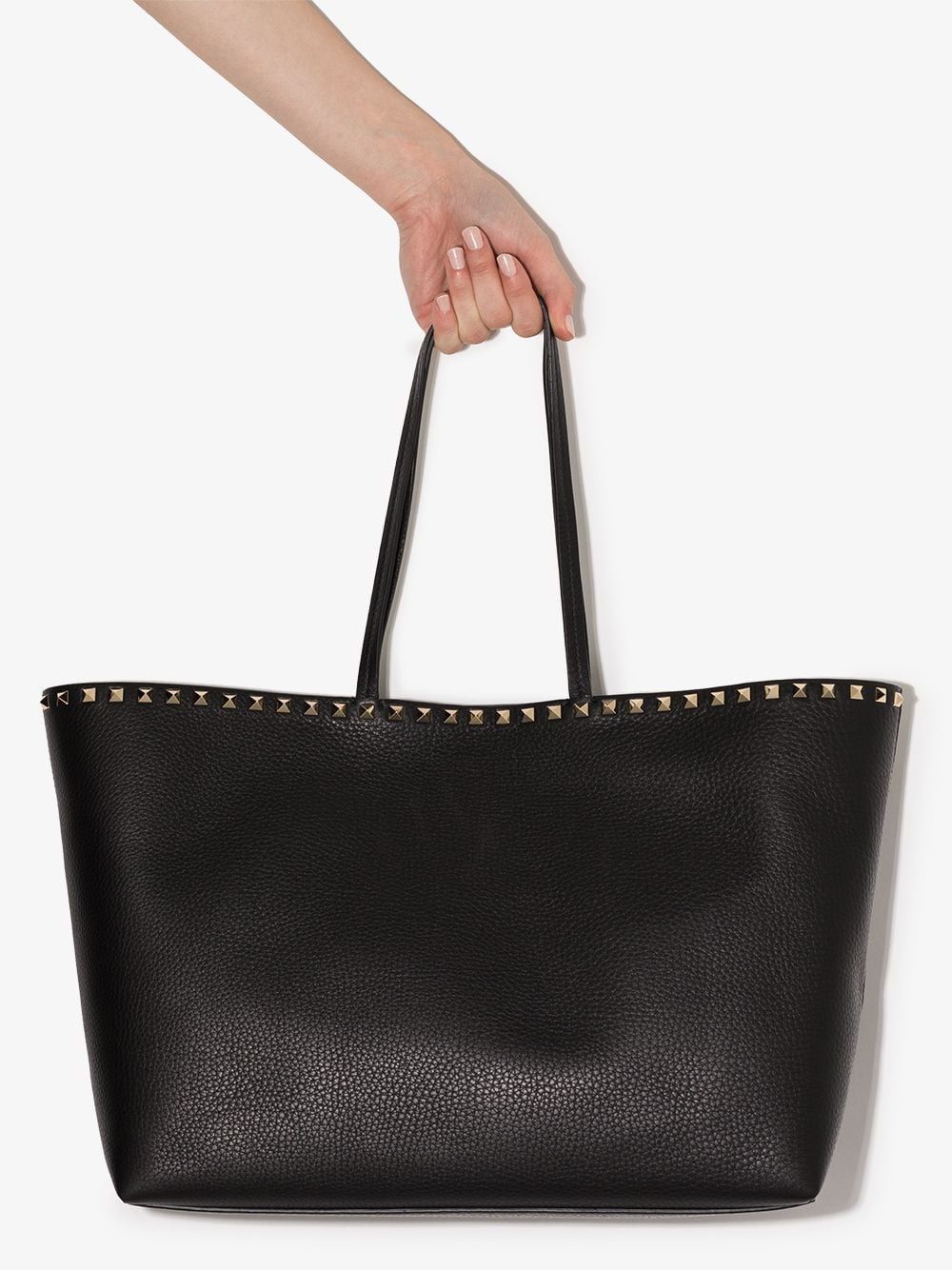 VALENTINO Rockstud Noir Leather Tote