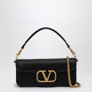 VALENTINO GARAVANI Elegant Black Pleated Leather Mini Shoulder Bag