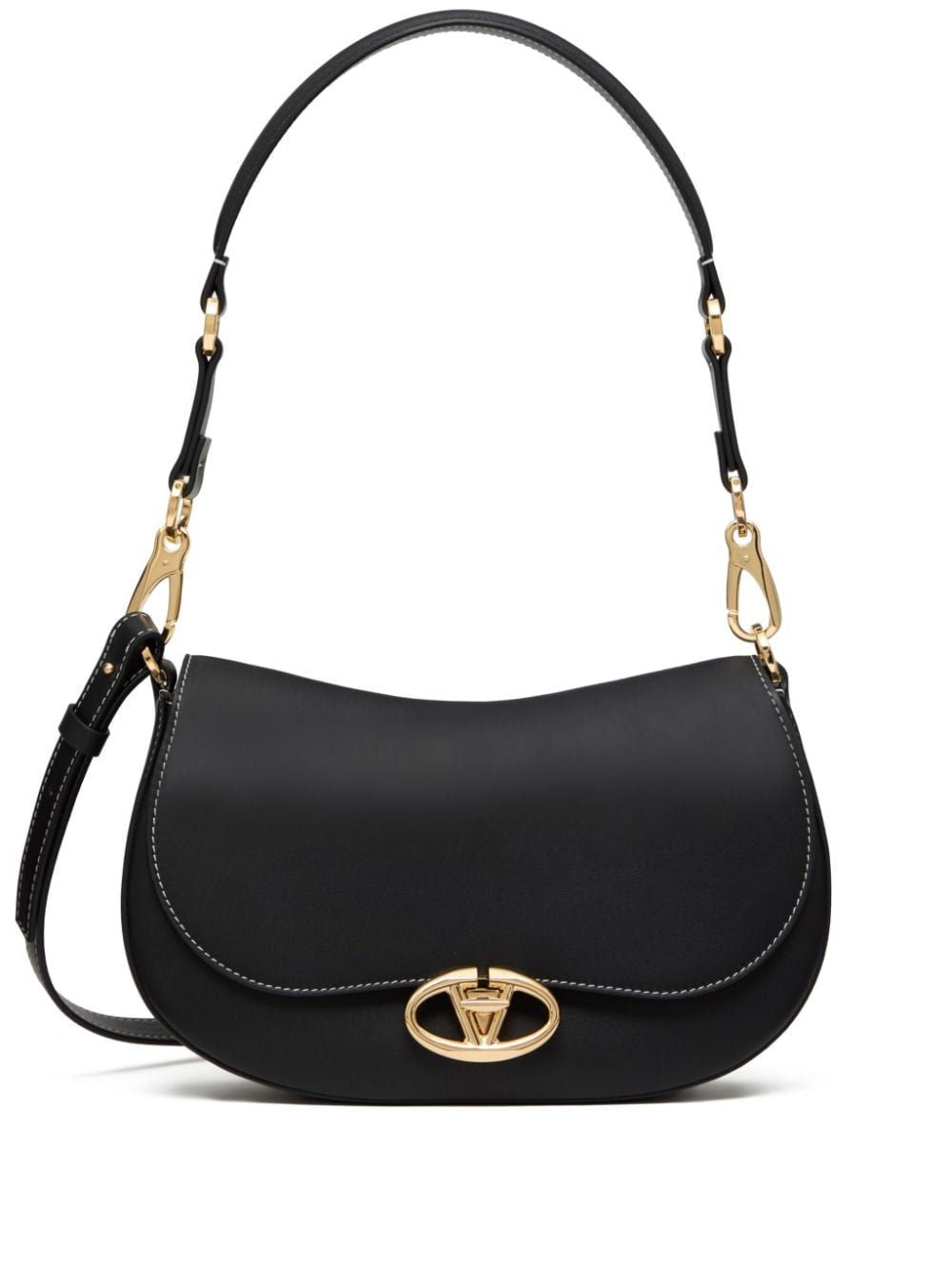 VALENTINO GARAVANI Small Ohval Leather Shoulder Bag