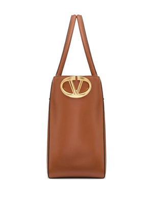 VALENTINO Elegant Mini Tobacco Leather Tote