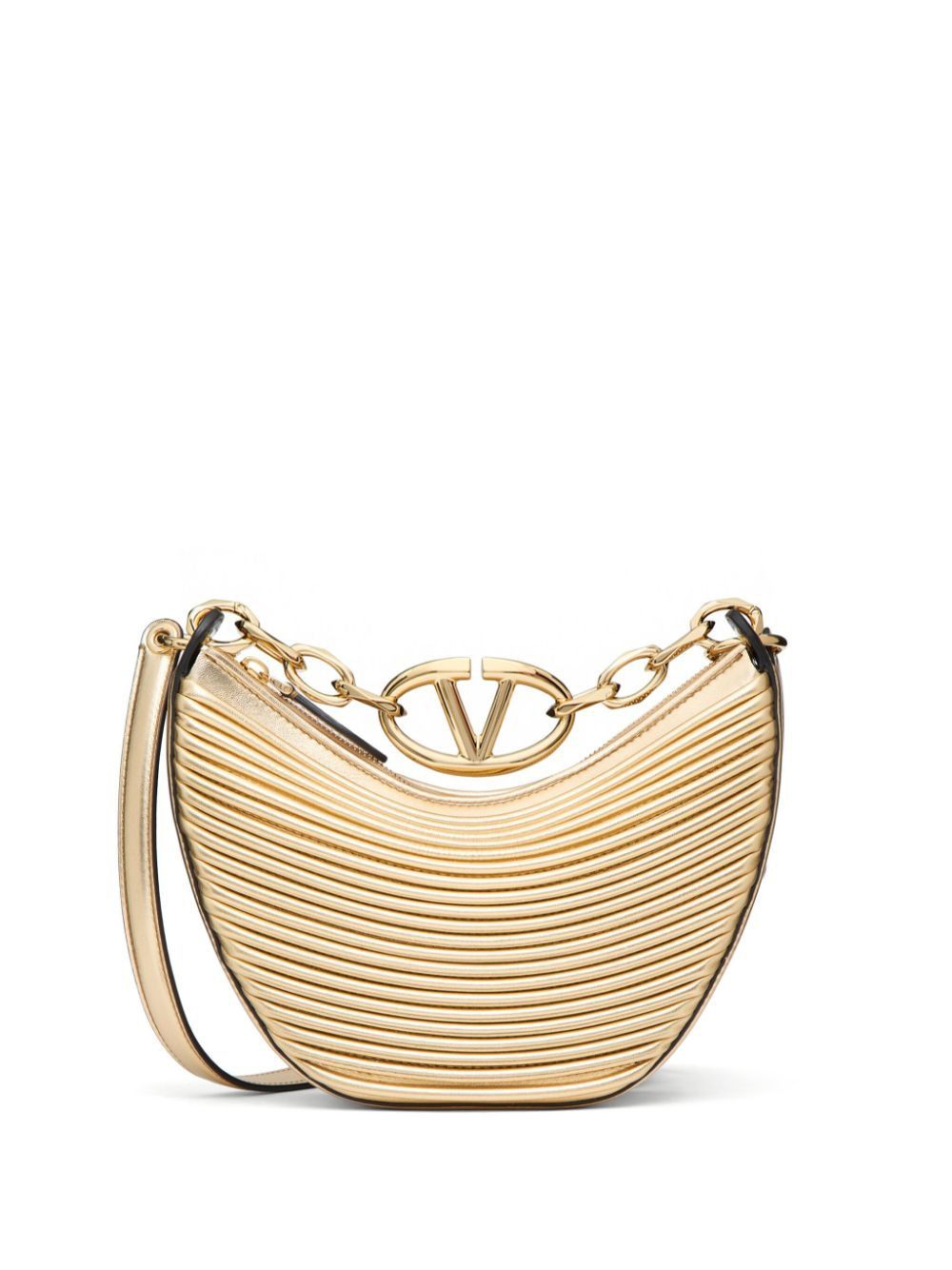 VALENTINO Mini Hobo Lambskin Handbag in Mekong