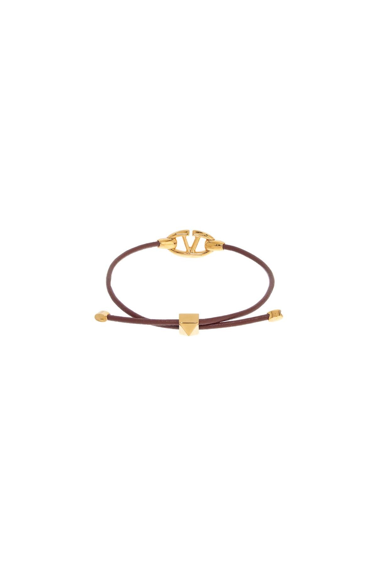 VALENTINO GARAVANI Adjustable Leather Bold Vlogo Bracelet