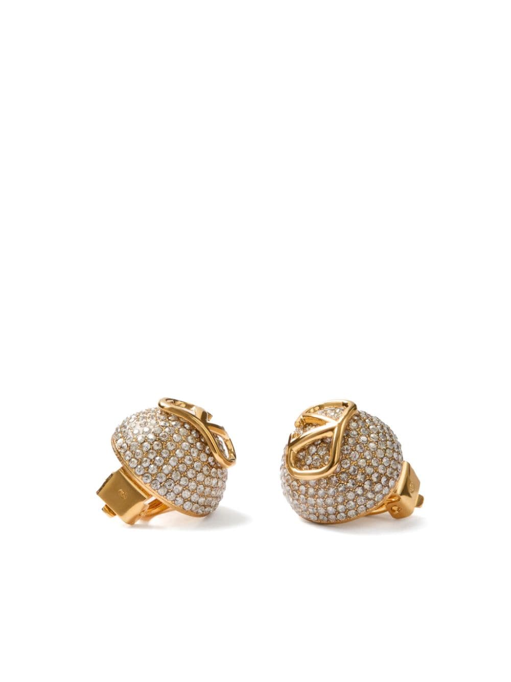 VALENTINO GARAVANI Elegant Signature Crystal Logo Earrings