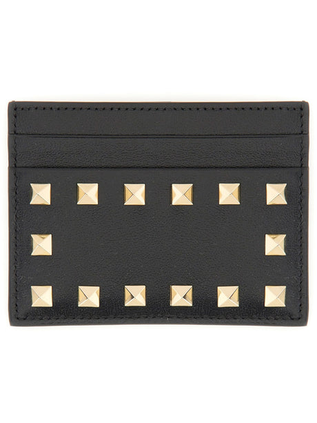 VALENTINO GARAVANI Mini Rockstud Leather Card Holder