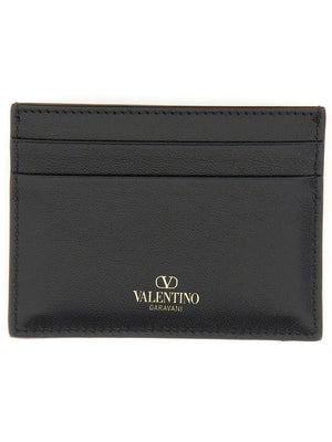 VALENTINO GARAVANI Mini Rockstud Leather Card Holder