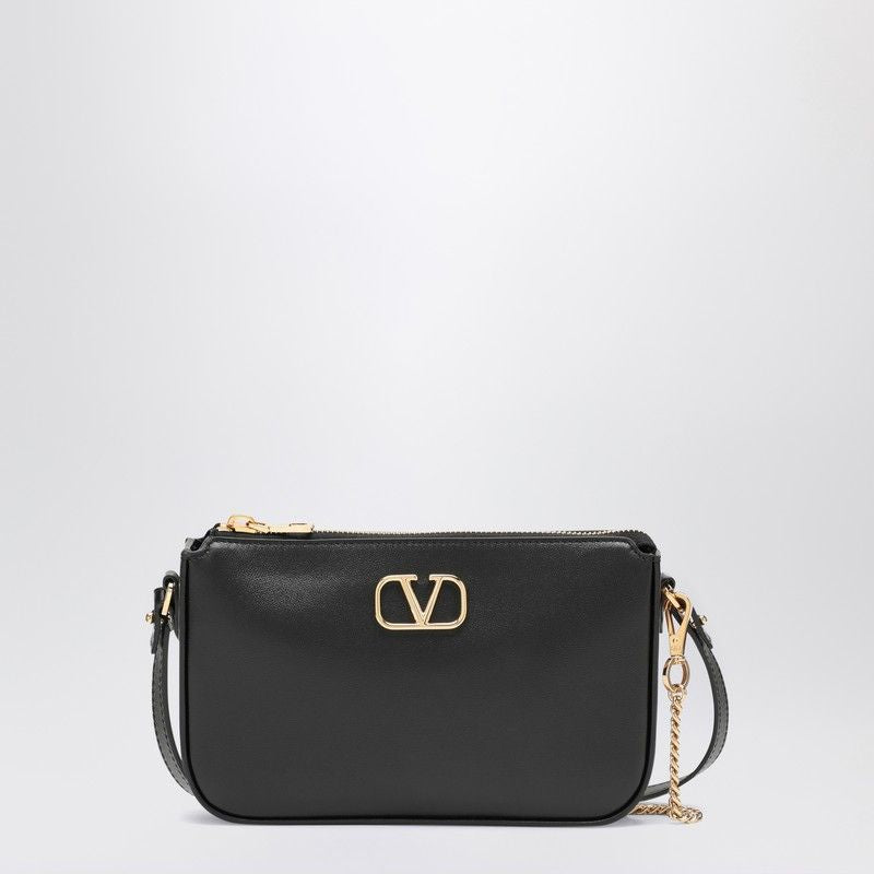 VALENTINO GARAVANI  BLACK LEATHER VLOGO SIGNATURE MINI Handbag