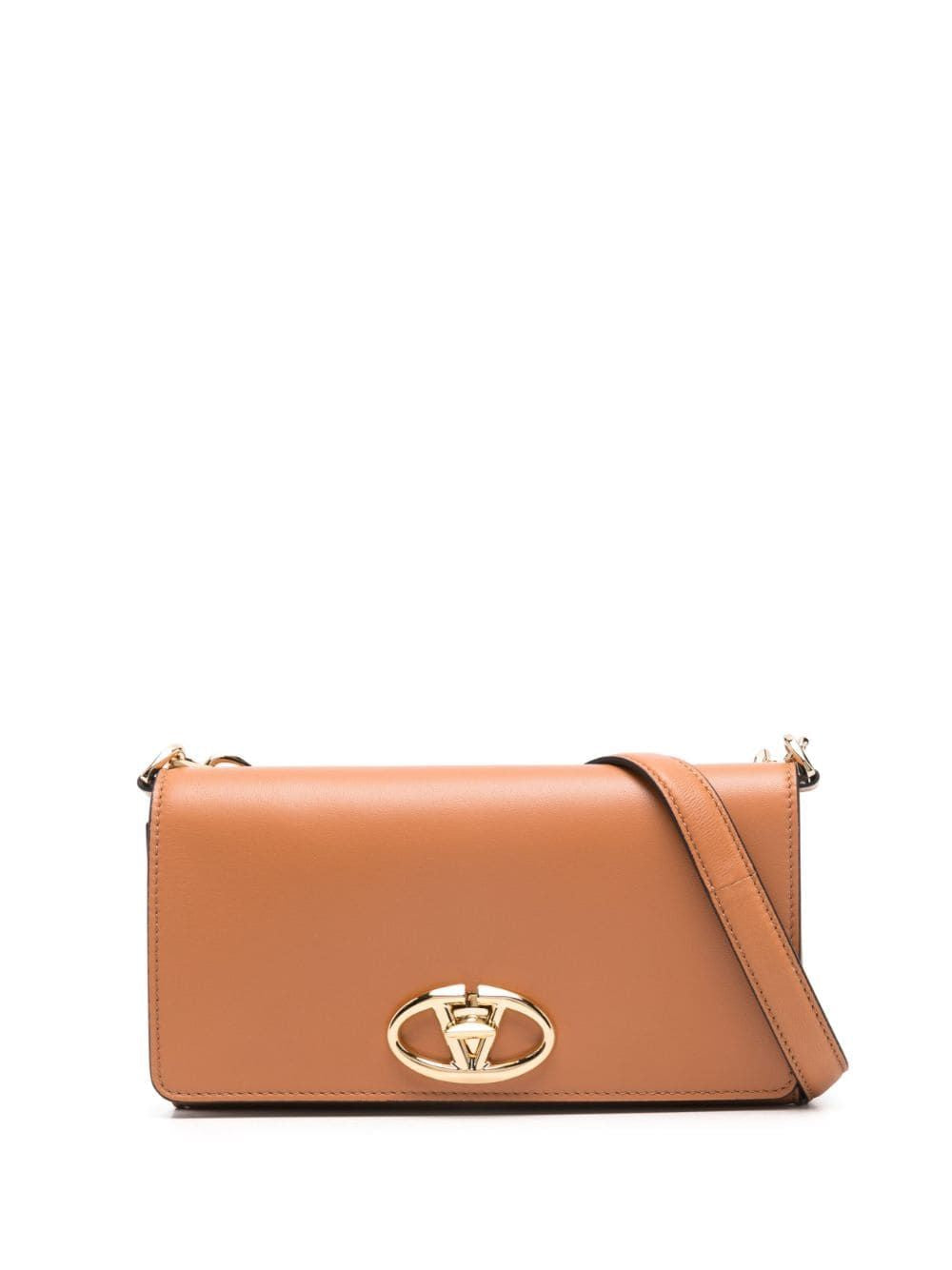 VALENTINO Elegant Almond Beige Mini Wallet with Strap