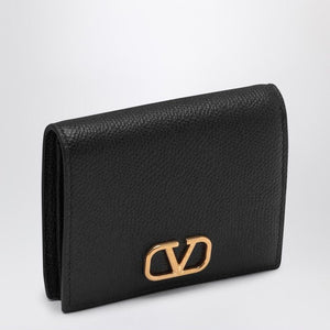 VALENTINO GARAVANI  SIGNATURE BLACK LEATHER VLOGO WALLET